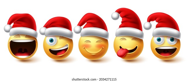 Christmas Emoji Vector Set Emojis Xmas Stock Vector (Royalty Free ...