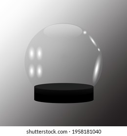 Christmas empty ball in realistic style. Glass snow globe realistic 3d design. Vector illustration. Stock image. EPS 10.