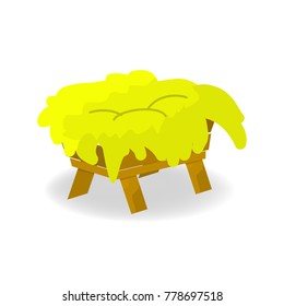 Christmas Empty Jesus Manger Vector Icon Symbol Design. Vector Christmas illustration isolated on white background