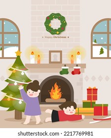 Christmas at the end of the year 
