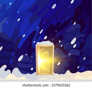 Christmas entrance.Metaphor of the beginning of the New Year holidays.Vector illustration