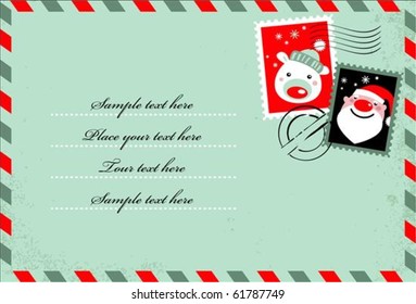 Christmas Envelope With Cute Stamps