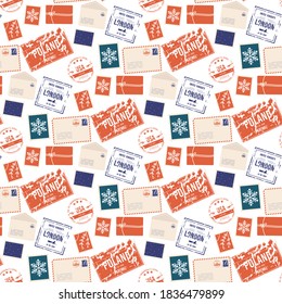 sobre navideño con timbres bonitas