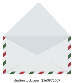 Christmas Envelope flat icon isolated on white background.