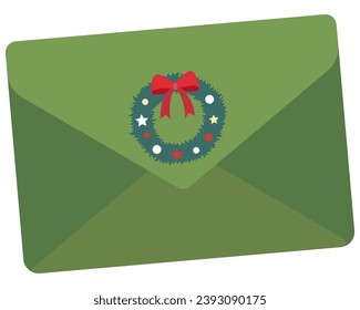 Christmas envelope icon isolated on white background.