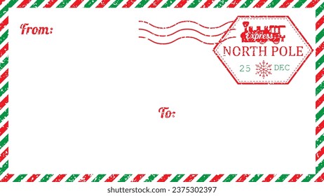 Christmas envelope. North pole Santa letter