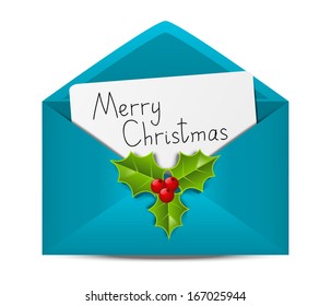 Christmas envelope with paper card