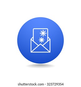 Christmas envelope with paper card icon.