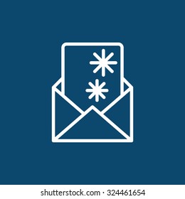 Christmas envelope with paper card icon.