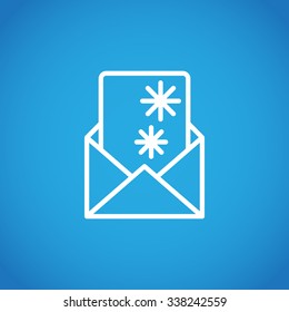 Christmas envelope with paper card icon.