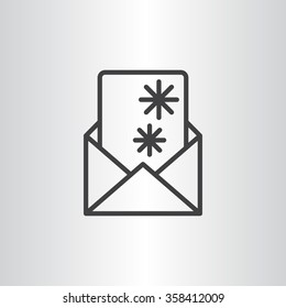 Christmas envelope with paper card icon.