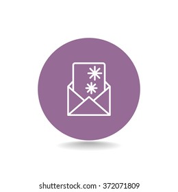 Christmas envelope with paper card icon.