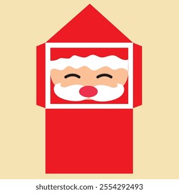 Christmas envelope with Santa Claus. Red letter to Santa Claus ready for printing