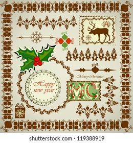 Christmas Envelope, Scrapbooks Elements, Vector Illustration