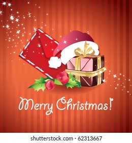 Christmas envelope with a sprig of holly