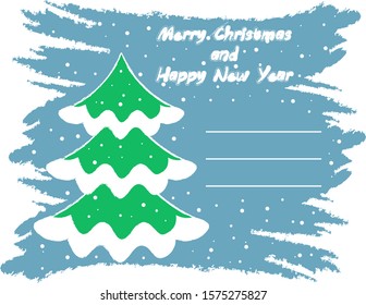 christmas envelope with christmas tree