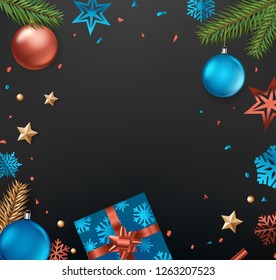 Christmas eve concept. Top view. Vector vertical illustration