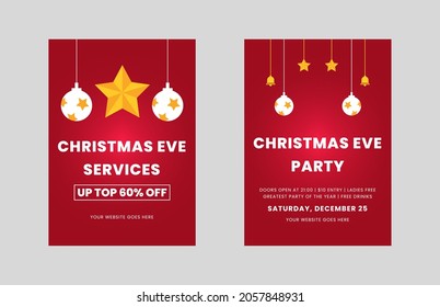 Christmas eve flyer design. Christmas new year celebration poster leaflet design. flyer in A4, bundle, brochure design, cover modern layout, annual report, poster
