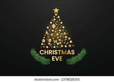 Christmas Eve. Merry Christmas Day creative concept. 