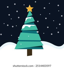 Christmas Eve Pine Tree Illustration Vector