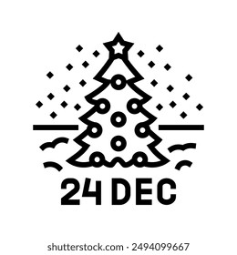 christmas eve usa holiday line icon vector. christmas eve usa holiday sign. isolated contour symbol black illustration