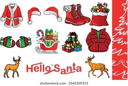 Christmas Eve Vector Elements set