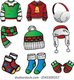 Christmas Eve Vector Elements set