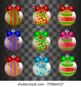 Christmas evening balls on a transparent background. 
