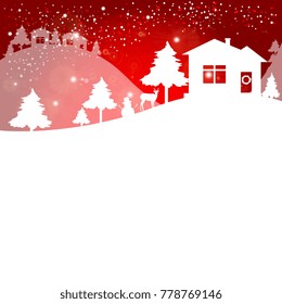 Christmas eve,snow night, hand drawn