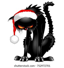 Christmas Evil Black Cat Funny Character