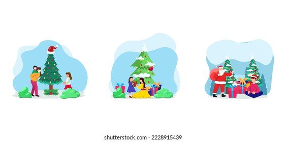 Christmas Exchange Gift Flat Bundle Design