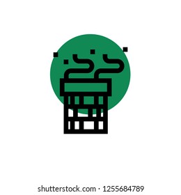 Christmas exhaust pipe vector line icon