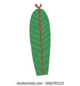Christmas exotic tropical leaf icon. Flat illustration of Christmas exotic tropical leaf vector icon for web design