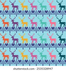 Padrão de tecido de Natal em estilo de arte de pixel para uma variedade de usos em quadro negro de lenço, cobertores, toalhas de mesa, tapetes e padrão de vestuário