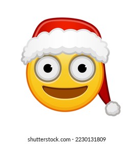 Christmas face with big eyes Large size of yellow emoji smile