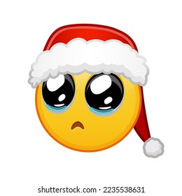 Christmas face with pleading eyes Large size of yellow emoji smile