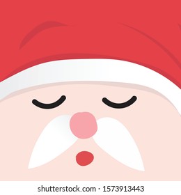 Christmas face Santa Claus cartoon so cute print for your shirt or bag