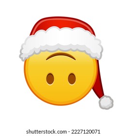 Christmas face upside down Large size of yellow emoji smile