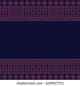 Christmas Fair Isle Border Template - This is a Christmas fair isle border template suitable for backgrounds, printing materials, etc.