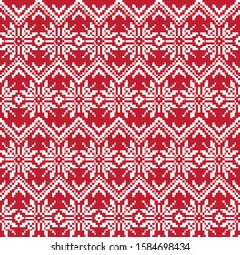 Christmas Fair Isle Floral Seamless Pattern for wallpaper, packaging, fashion print and others