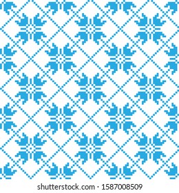 Christmas Fair Isle Floral Seamless Pattern