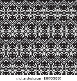 Christmas Fair Isle Floral Seamless Pattern for wallpaper, packaging, fashion print and others