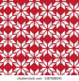 Christmas Fair Isle Floral Seamless Pattern for wallpaper, packaging, fashion print and others