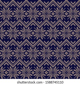 Christmas Fair Isle Floral Seamless Pattern for wallpaper, packaging, fashion print and others