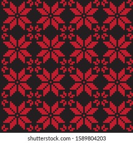 Christmas Fair Isle Floral Seamless Pattern for wallpaper, packaging, fashion print and others
