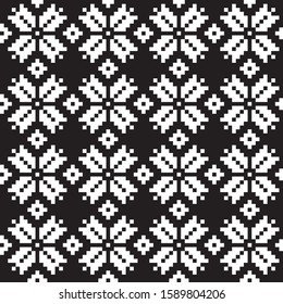 Christmas Fair Isle Floral Seamless Pattern