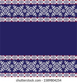 Christmas Fair Isle Floral Seamless Border for backgrounds, printing materials, etc.