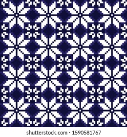 Christmas Fair Isle Floral Seamless Pattern for wallpaper, packaging, fashion print and others