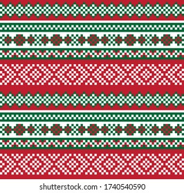 Christmas fair isle pattern background for fashion textiles, knitwear and graphics