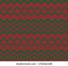 Christmas fair isle pattern background for fashion textiles, knitwear and graphics